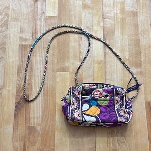 Vera Bradley Vibrant Purple Patterned Crossbody Bag with Chain Strap